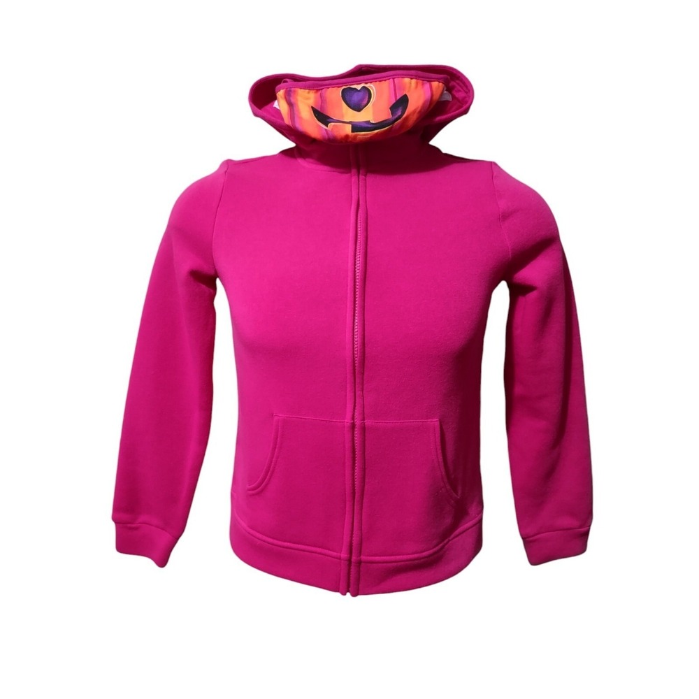 Wonder Nation Hoodie Girls XL(14-16) Long Sleeve Full Zip Pockets‎ W/Mask Pink